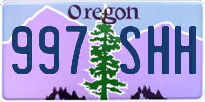 OR license plate 997SHH