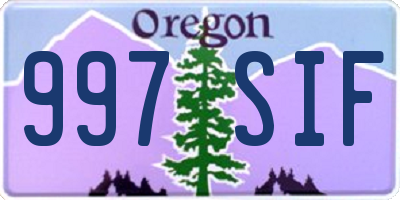 OR license plate 997SIF