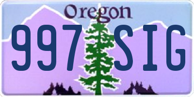 OR license plate 997SIG