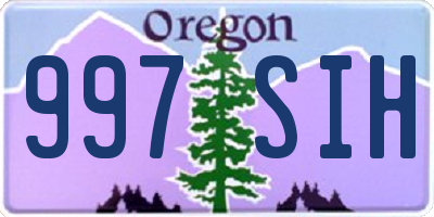 OR license plate 997SIH