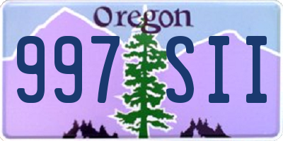 OR license plate 997SII