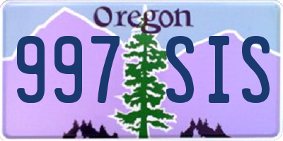 OR license plate 997SIS