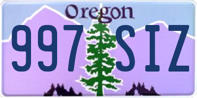 OR license plate 997SIZ