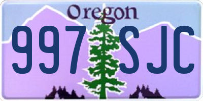 OR license plate 997SJC