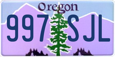 OR license plate 997SJL