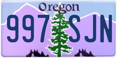 OR license plate 997SJN