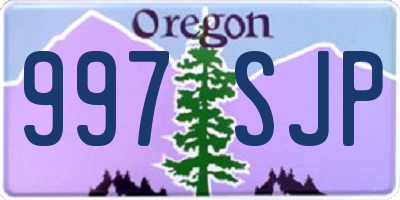 OR license plate 997SJP