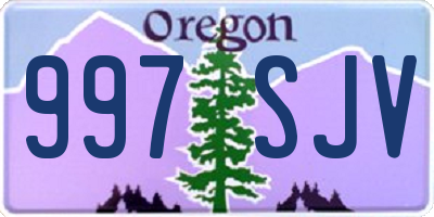 OR license plate 997SJV