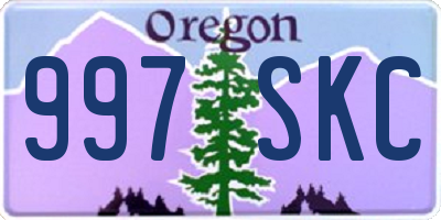 OR license plate 997SKC