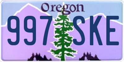 OR license plate 997SKE