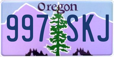 OR license plate 997SKJ