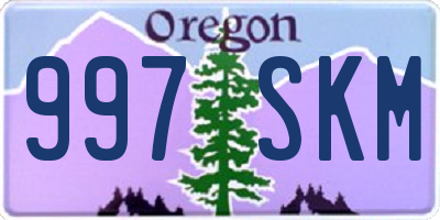 OR license plate 997SKM
