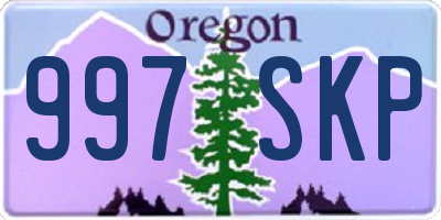 OR license plate 997SKP