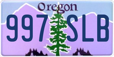 OR license plate 997SLB