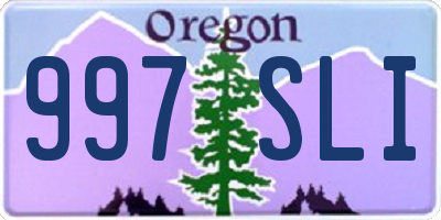 OR license plate 997SLI