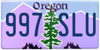 OR license plate 997SLU