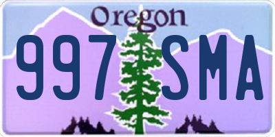 OR license plate 997SMA
