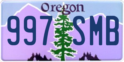 OR license plate 997SMB