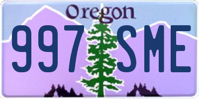 OR license plate 997SME