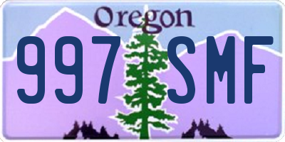 OR license plate 997SMF