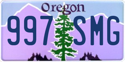 OR license plate 997SMG