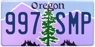 OR license plate 997SMP