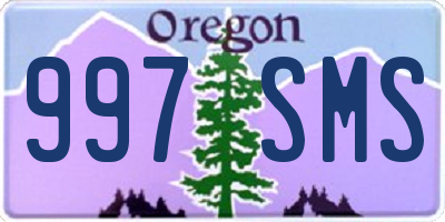 OR license plate 997SMS