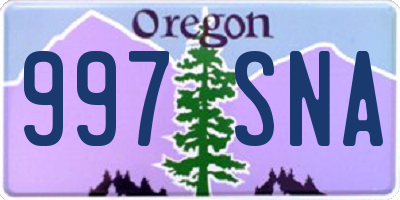 OR license plate 997SNA