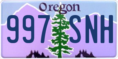 OR license plate 997SNH