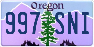 OR license plate 997SNI