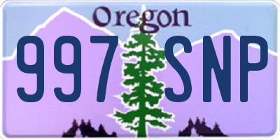 OR license plate 997SNP