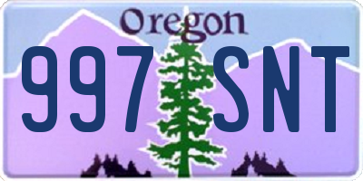 OR license plate 997SNT