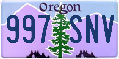 OR license plate 997SNV