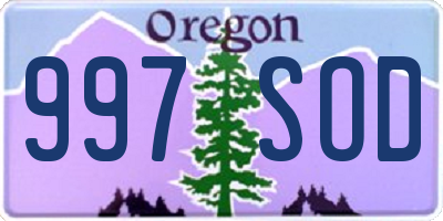 OR license plate 997SOD