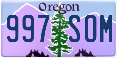 OR license plate 997SOM