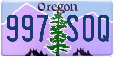 OR license plate 997SOQ