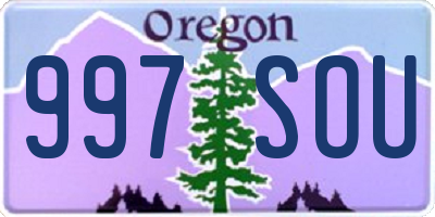 OR license plate 997SOU