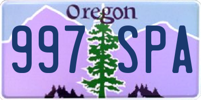 OR license plate 997SPA