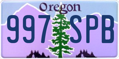 OR license plate 997SPB