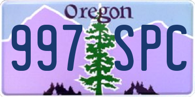 OR license plate 997SPC