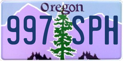 OR license plate 997SPH