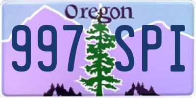OR license plate 997SPI