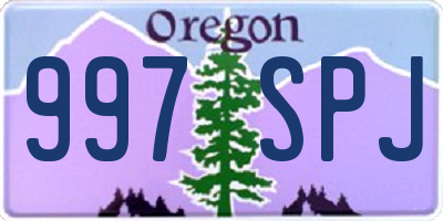 OR license plate 997SPJ