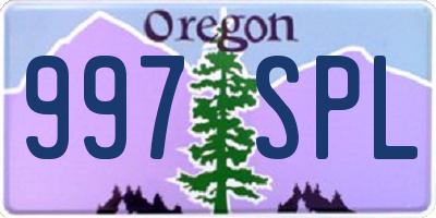 OR license plate 997SPL