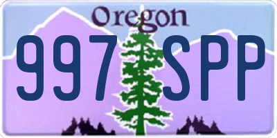 OR license plate 997SPP