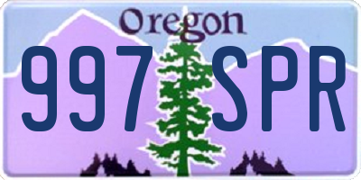 OR license plate 997SPR