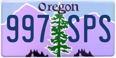 OR license plate 997SPS