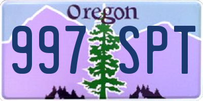 OR license plate 997SPT
