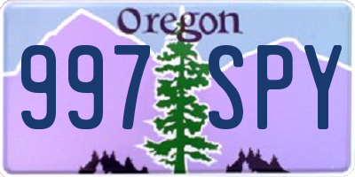 OR license plate 997SPY