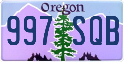 OR license plate 997SQB